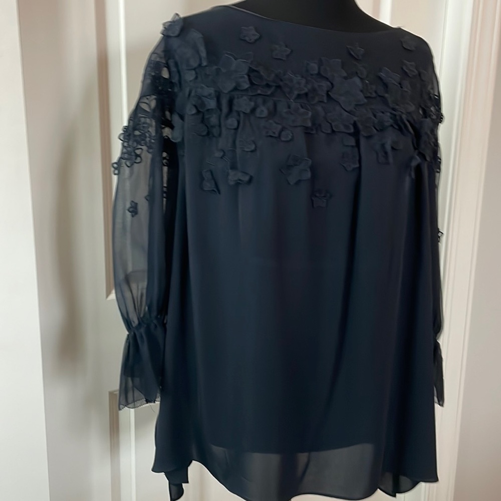 Midnight navy embellishment top from Elie Tahari